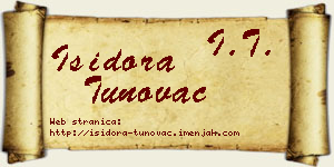 Isidora Tunovac vizit kartica